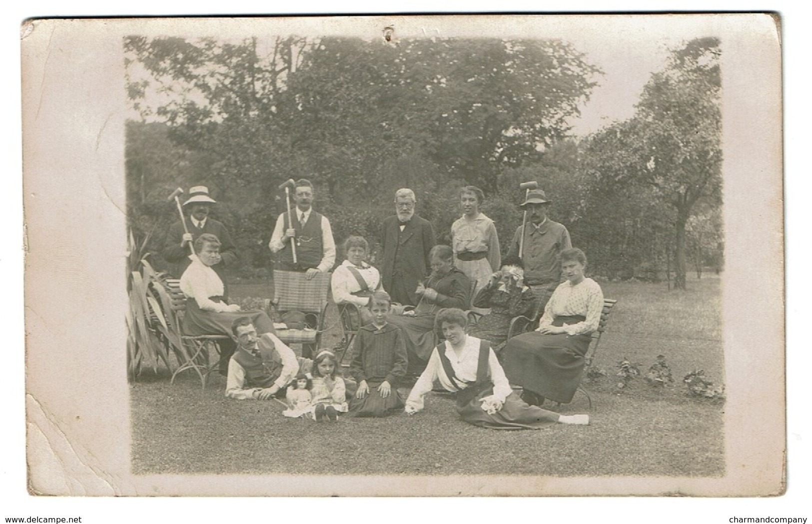 C1915 - Carte Photo Loncin - Animée - Joueurs De Cricket - Lisette Famille JOAKIM - 2 Scans - Ans