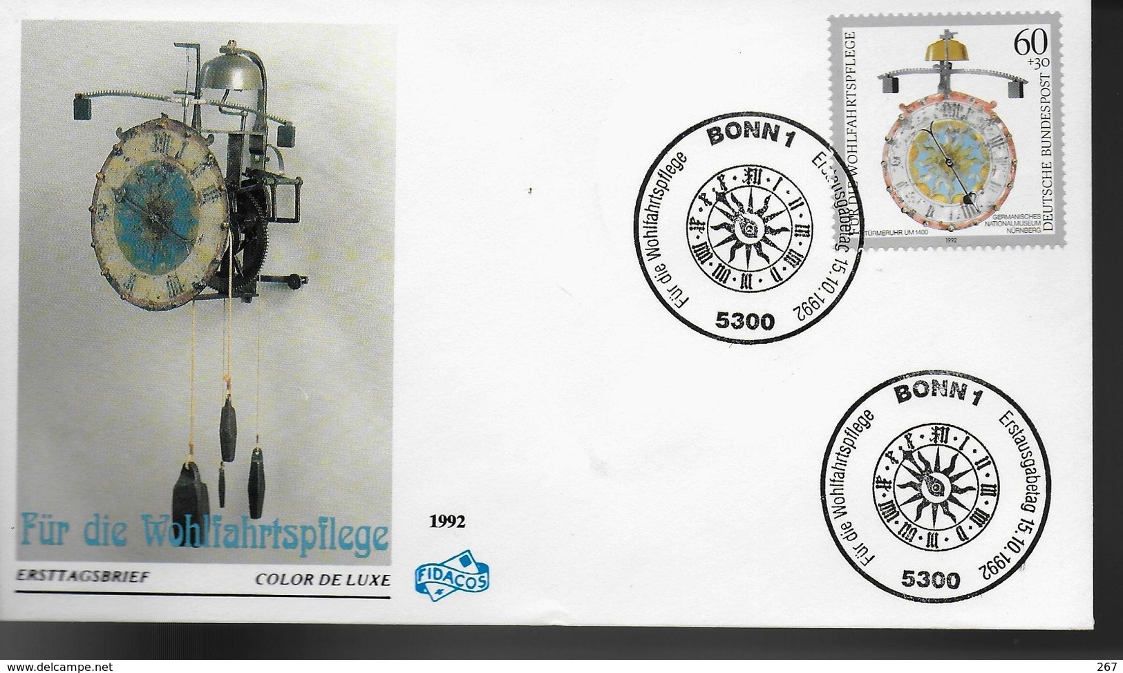 ALLEMAGNE    FDC 1992   Horloge A Echappement Externe - Horlogerie