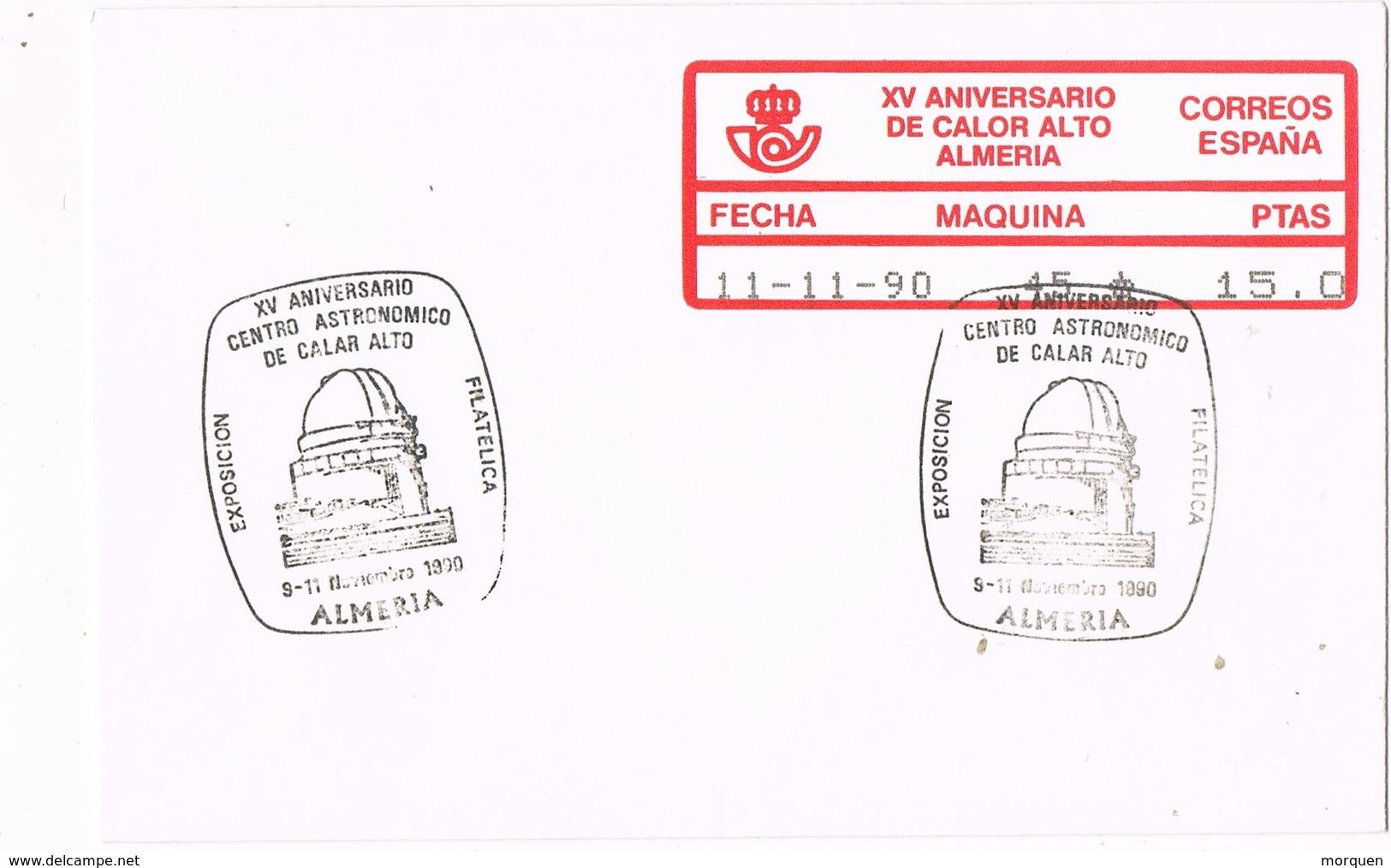 29582. Carta ALMERIA 1990. Observatorio Astronomico CALAR ALTO. ATM Epelsa - Cartas & Documentos