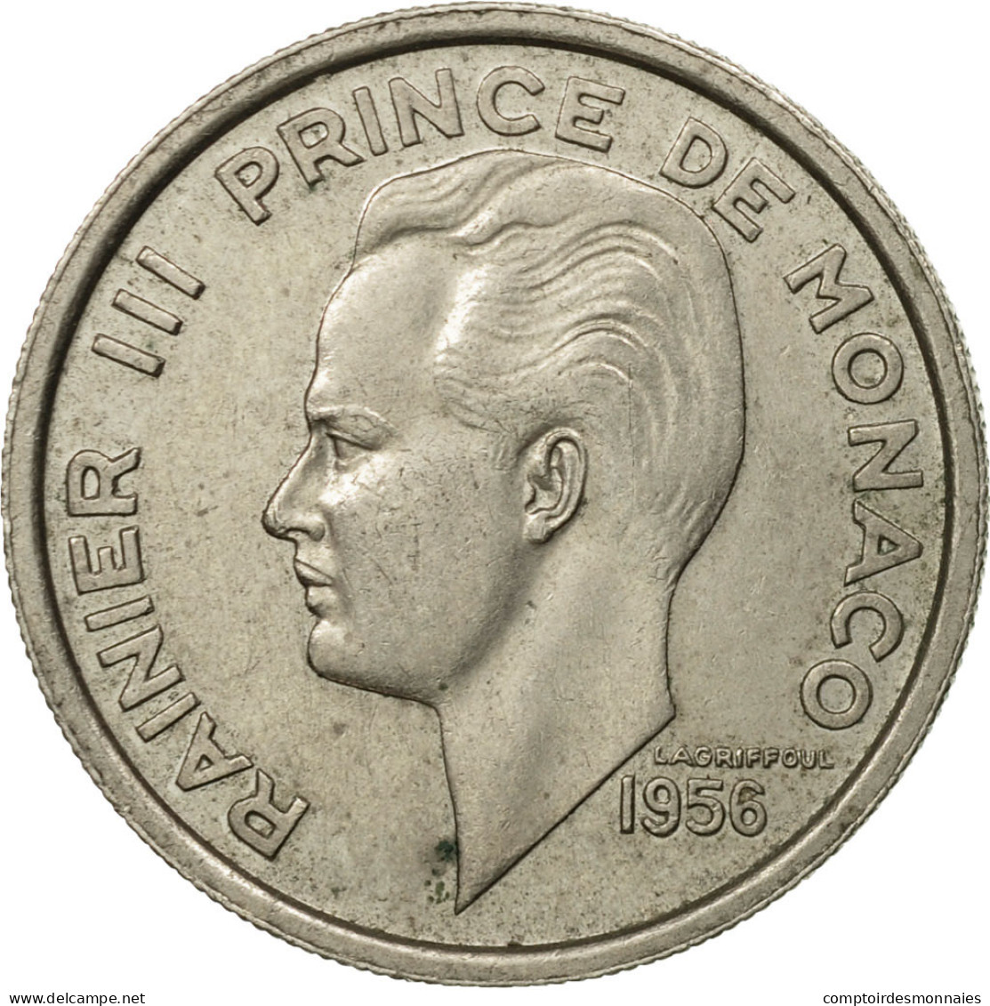 Monnaie, Monaco, Rainier III, 100 Francs, Cent, 1956, TTB, Copper-nickel, KM:134 - 1949-1956 Anciens Francs