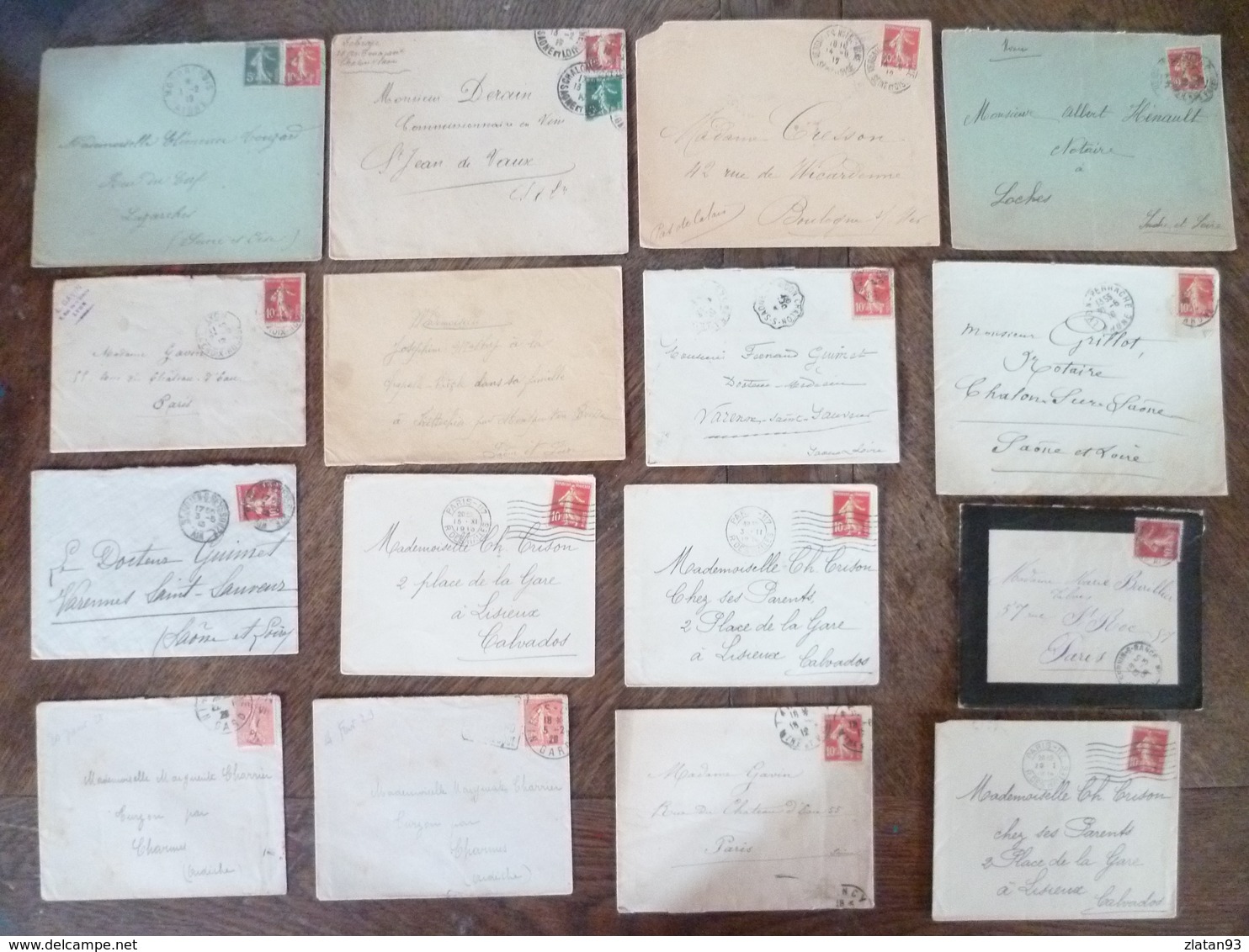 JOLI LOT 16 LETTRES Sans CORRESPONDANCES Avec SEMEUSES à Voir - 1903-60 Semeuse Lignée