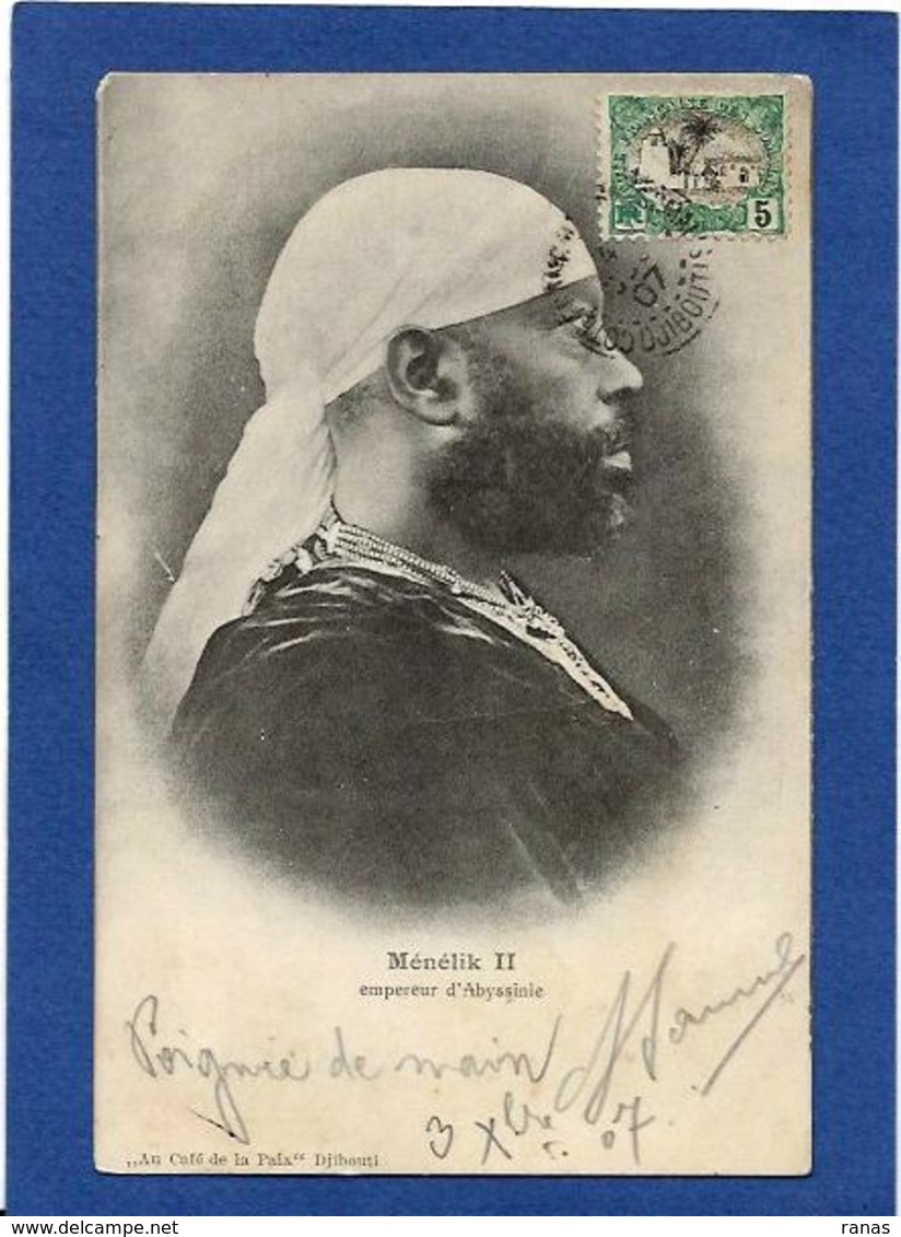 CPA Abyssinie Ethiopie Ethiopia Ethnic Afrique Noire Type Circulé Ménélik Empereur - Ethiopia