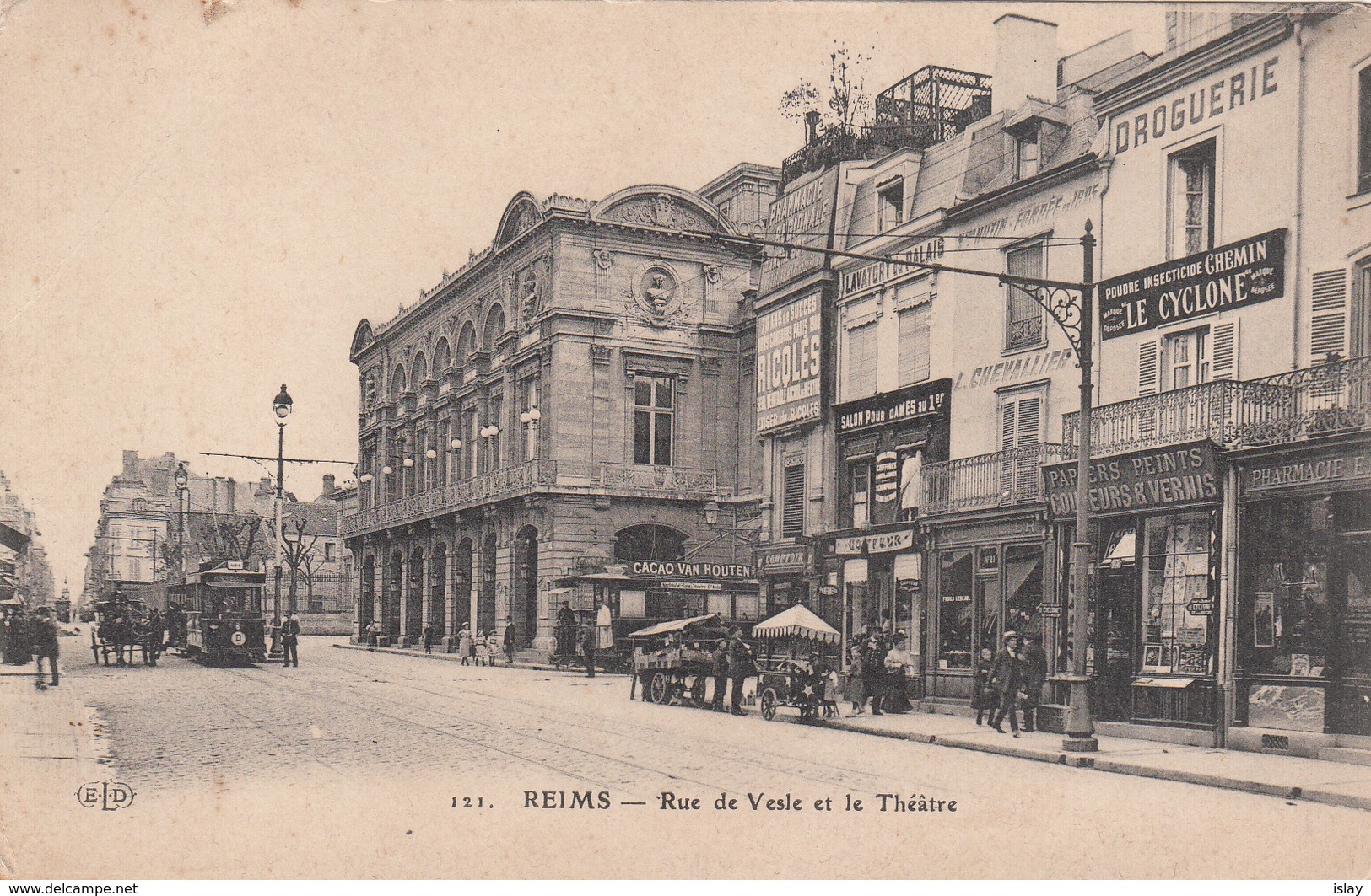 51 - REIMS - Rue De Vesle Et Le Théâtre - Reims