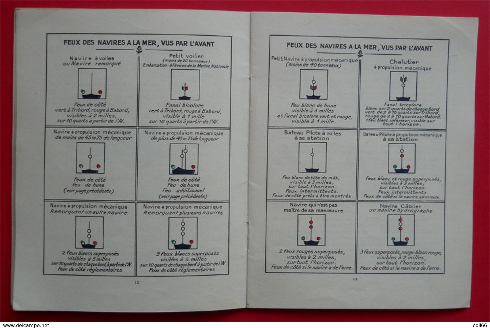 1953 Brochure Feux et signaux pour navigateurs nombreuses illustrations 32 pages édit Ozanne Paris illustré Paul Peron