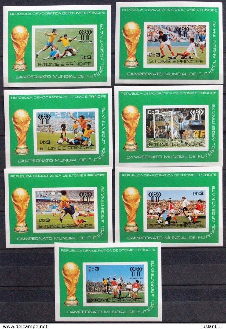 Soccer Football Sao Tome E Principe Bl 18/24 1978 World Cup Argentina MNH ** - 1978 – Argentine