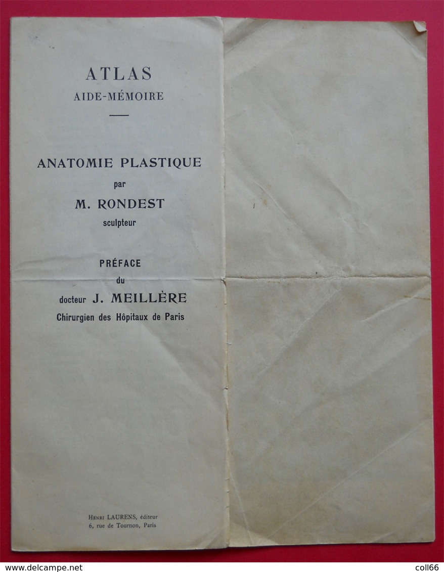 Atlas Anatomie Plastique Par Rondest Sculpteur & Dr Meillère Chirurgien Paris édit Henri Laurens Paris - Cartes/Atlas