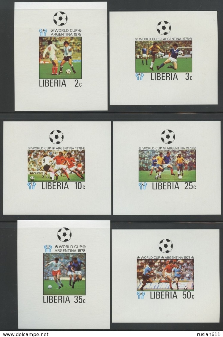 Soccer Football Liberia Luxes 1061/6 1978 World Cup Argentina MNH ** - 1978 – Argentine