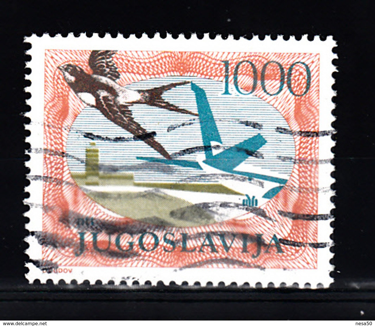 Joegoslavië 1985 Mi Nr 2099 ; Airplane + Bird: Zwaluw, Swallow - Gebraucht