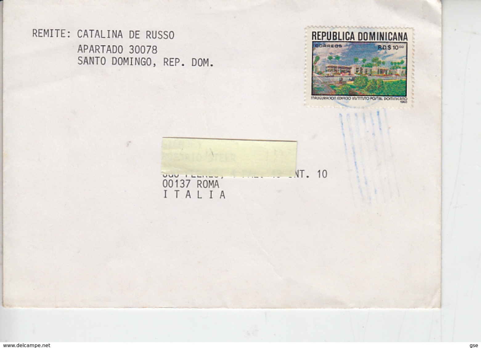 REPUBBLICA DOMINICANA  1993 - Yvert  1128 - Lettera  Per Italia - República Dominicana