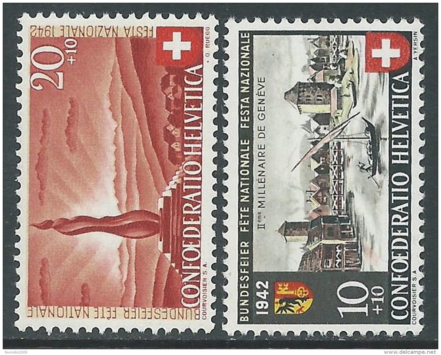 1942 SVIZZERA PRO PATRIA CITTA DI GINEVRA MH * - I56-8 - Nuovi