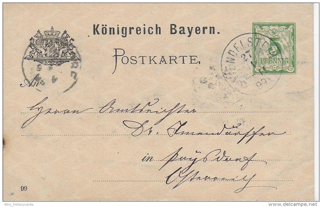 M 1  Postkarte Königreich Bayern Um 1899 - Sonstige & Ohne Zuordnung
