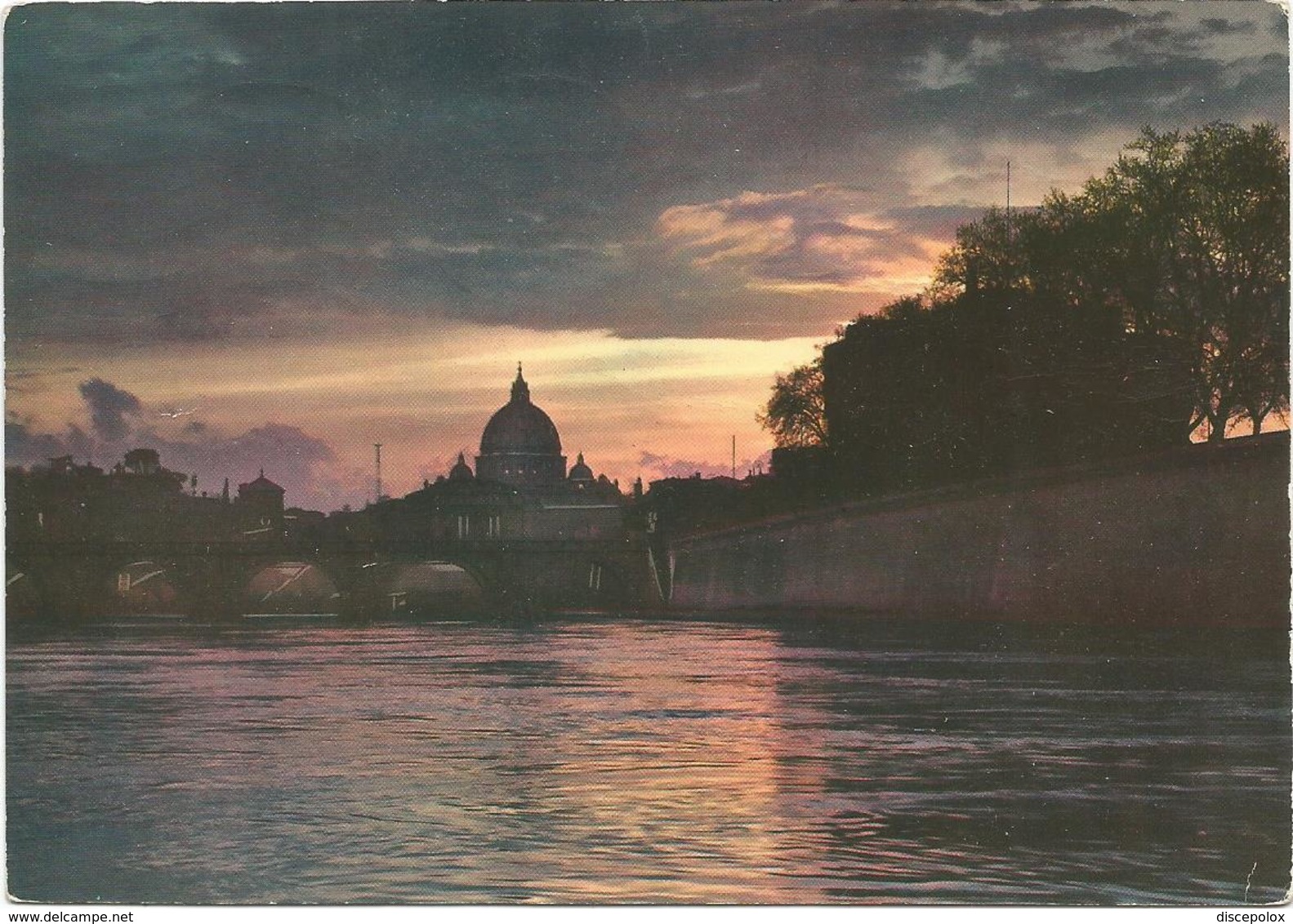 V2614 Roma - Tramonto Sul Fiume Tevere - Sunset Coucher / Viaggiata 1965 - Fiume Tevere