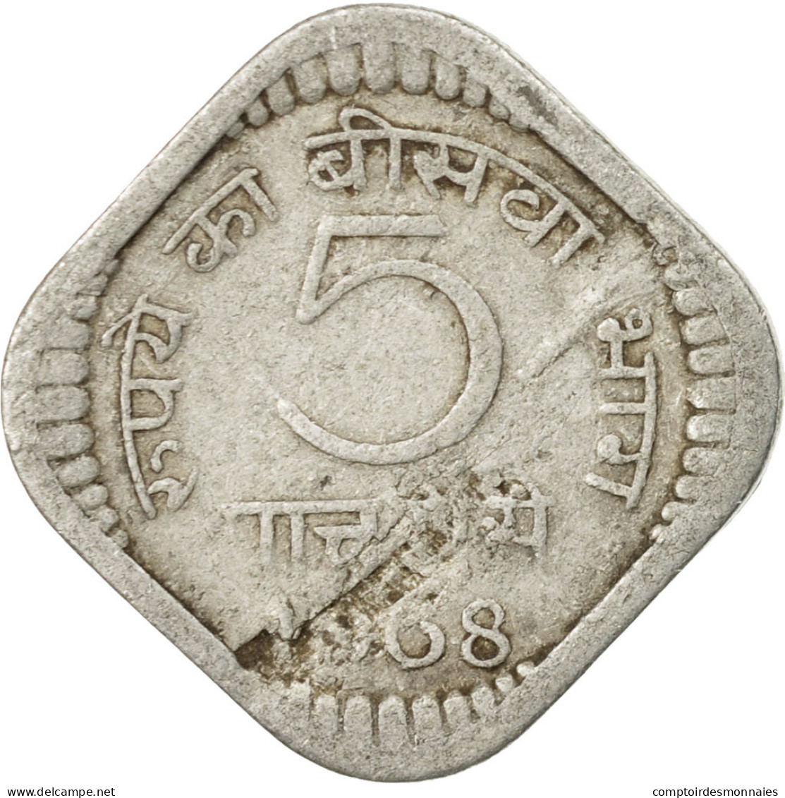 Monnaie, INDIA-REPUBLIC, 5 Paise, 1968, TB, Aluminium, KM:18.2 - Inde