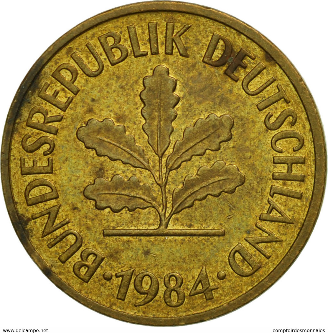 République Fédérale Allemande, 5 Pfennig, 1984, Hambourg, TB+, Brass Clad - 5 Pfennig