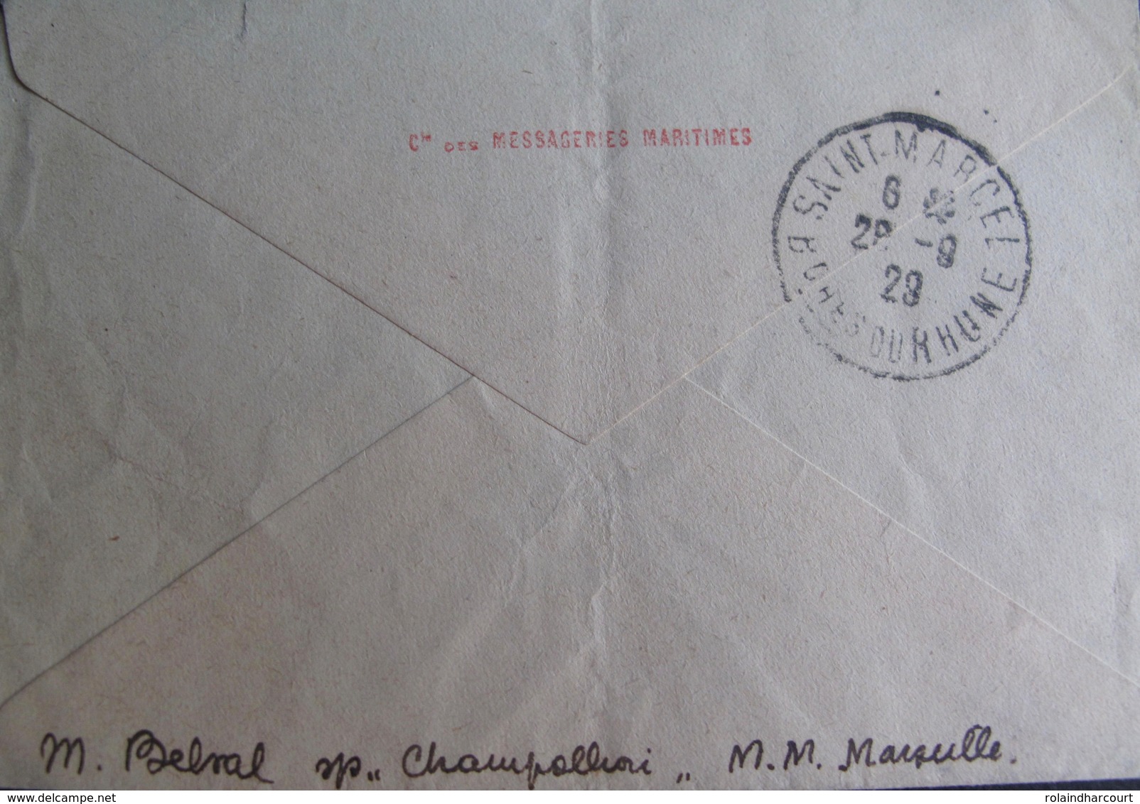 A106 - LETTRE - CàD : ALEXANDRIE (EGYPTE) 21 SEPT 1929. >>> MARSEILLE (FRANCE) - MARQUE LINEAIRE " PAQUEBOT " - Brieven En Documenten