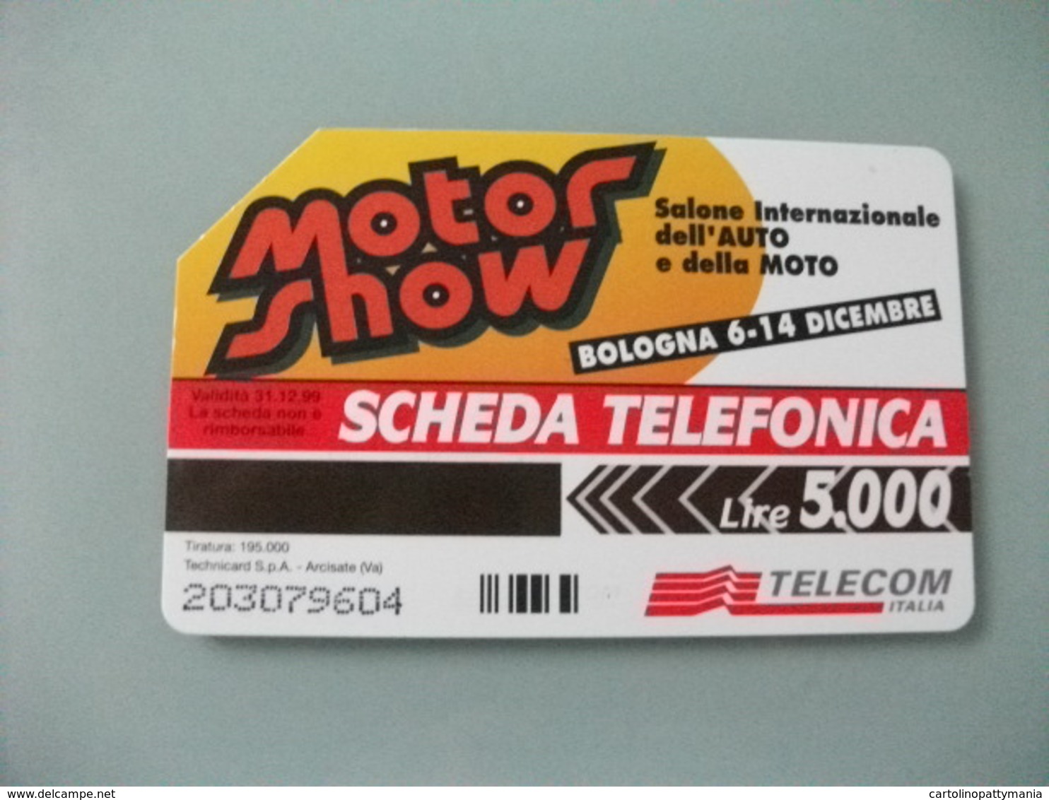 MOTORSHOW  1997 TIRATURA 195000 DEL 31 DICEMBRE 1999 TECHNICARD S.P.A. LIRE 5000 TELECOM - Pubbliche Pubblicitarie
