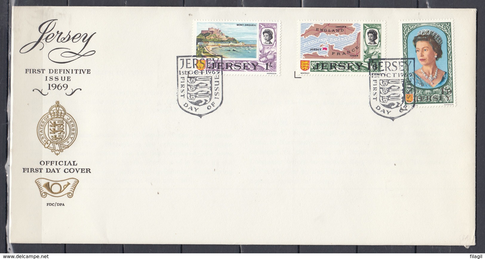 Fdc Jersey - First Definitive Issue 1969 (1 Ocotober 1969) - Jersey