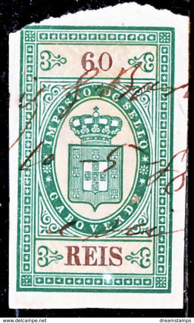 !										■■■■■ds■■ Cape Verde Revenue Imposto De Selo Arnsa With Crown 60 Réis (x12172) - Usati