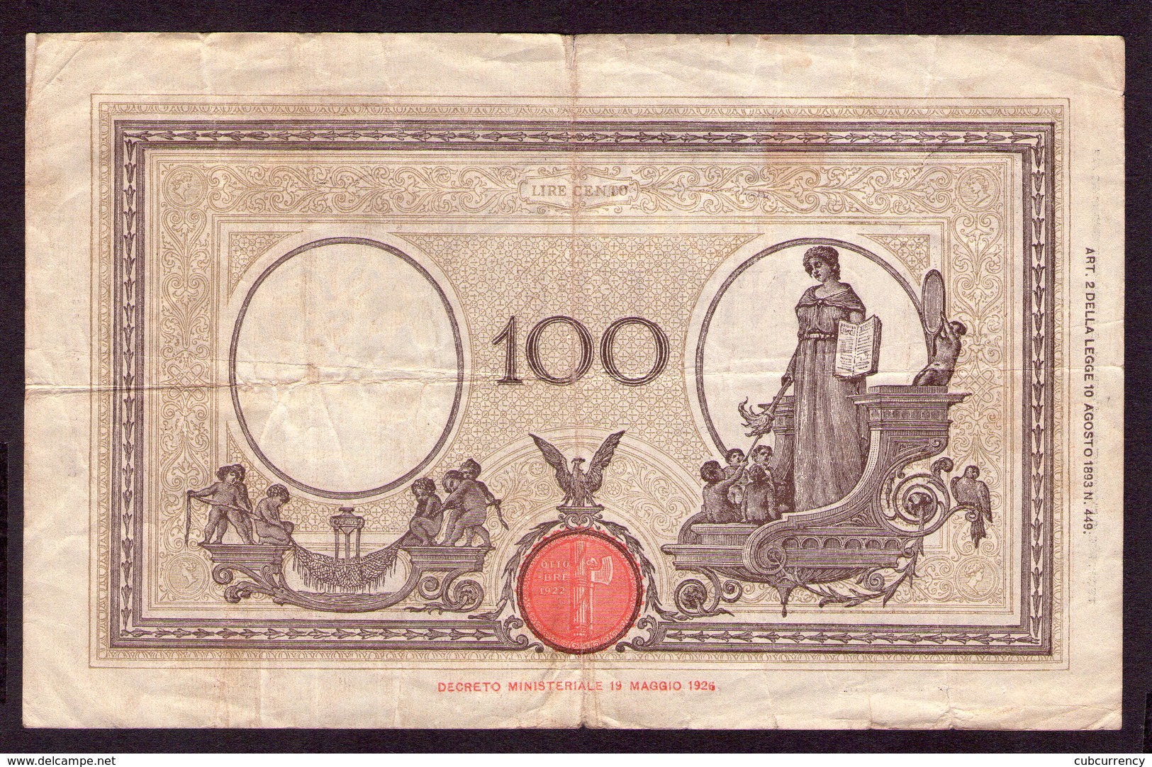 Italy 100 Lire 1942 - 10.000 Lire