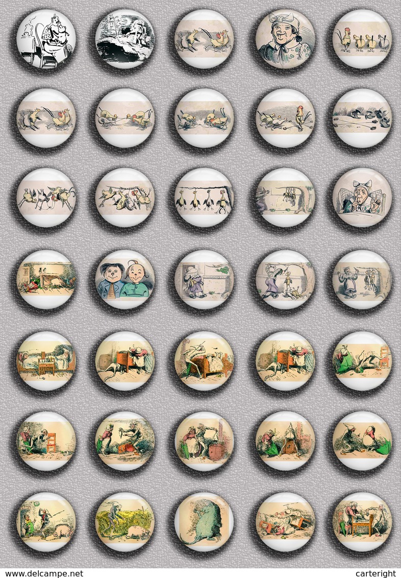 Wilhelm Busch BADGE BUTTON PIN SET 3 (1inch/25mm Diameter) 35 DIFF - Livres D'images