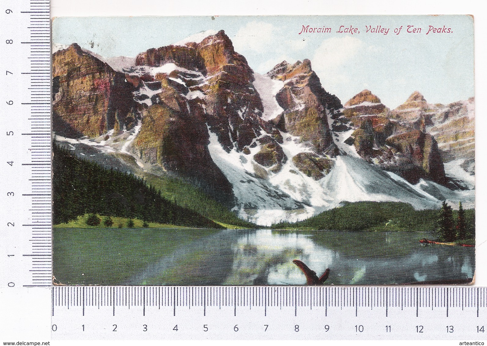 Moraim Lake ~ Valley Of Ten Peaks ~ Alta ~ Moraine Lake ~ Alberta ~ 1912 ~ Chromolithographic ~ Pub. Stedman Bros. - Lake Louise