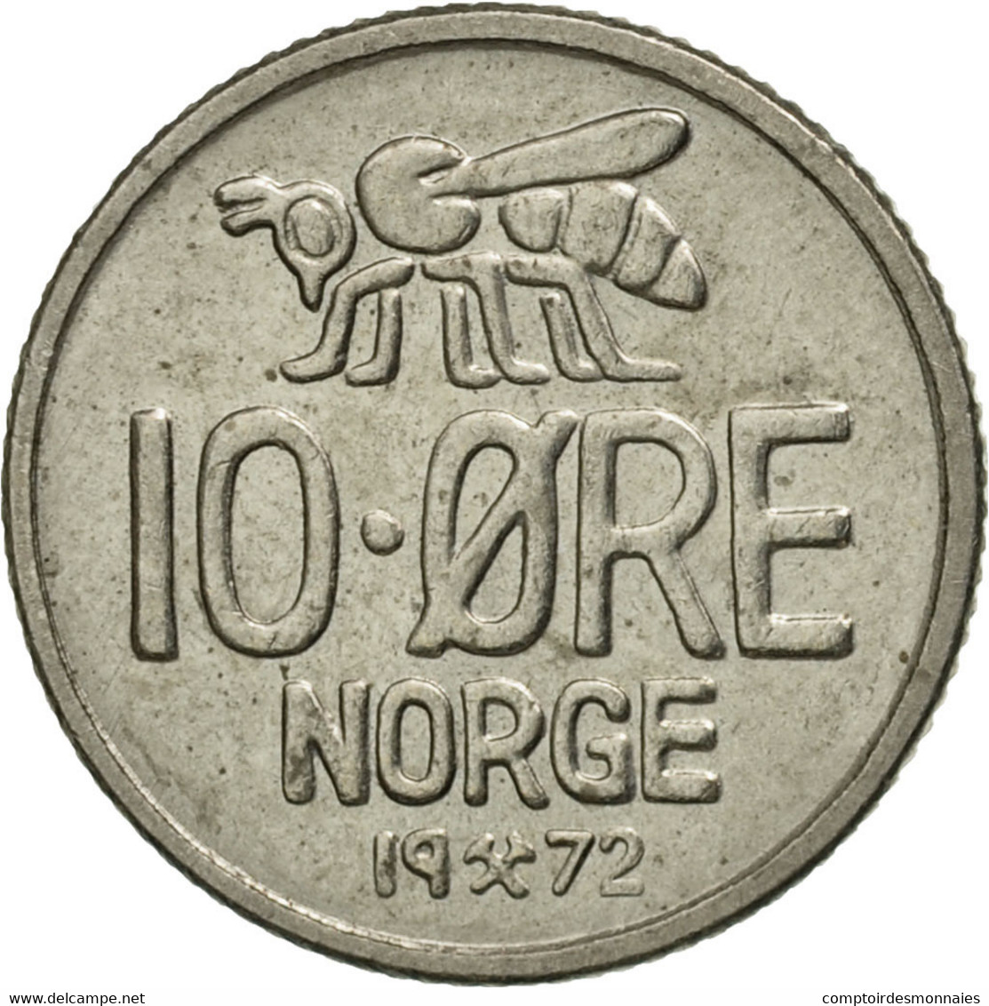 Norvège, Olav V, 10 Öre, 1972, TTB, Copper-nickel, KM:411 - Norvegia