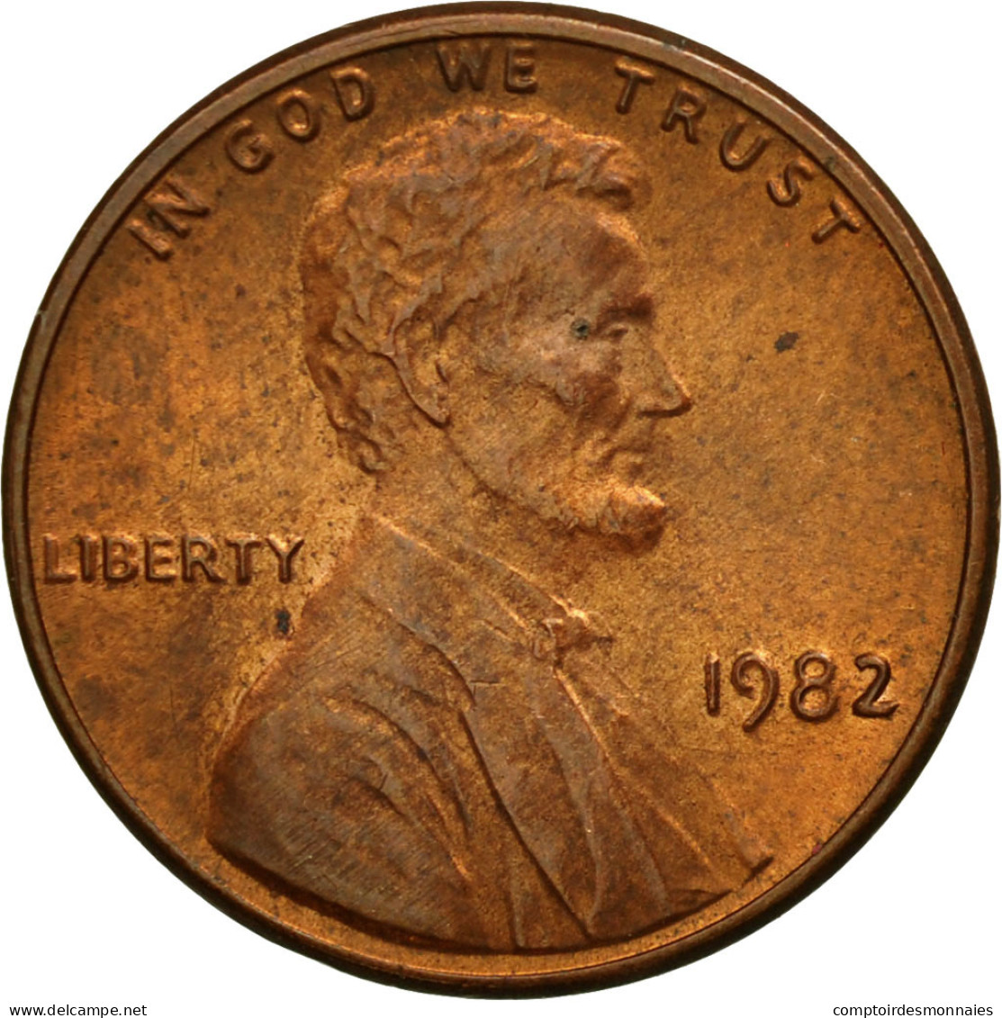 États-Unis, Lincoln Cent, Cent, 1982, U.S. Mint, Philadelphie, TTB, Laiton - 1909-1958: Lincoln, Wheat Ears Reverse