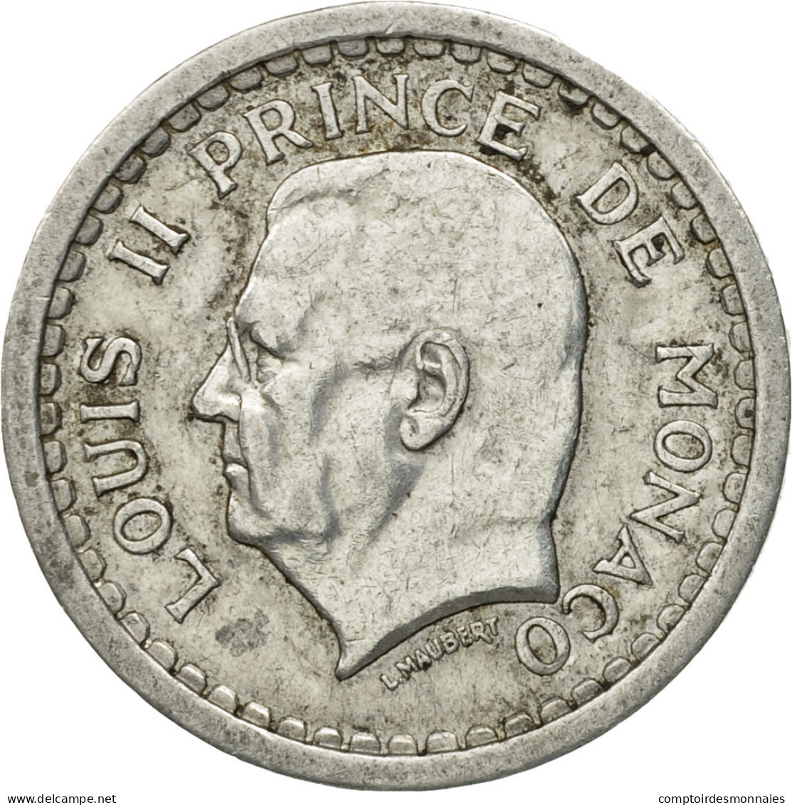 Monnaie, Monaco, Louis II, Franc, Undated (1943), Poissy, TTB, Aluminium - 1922-1949 Louis II