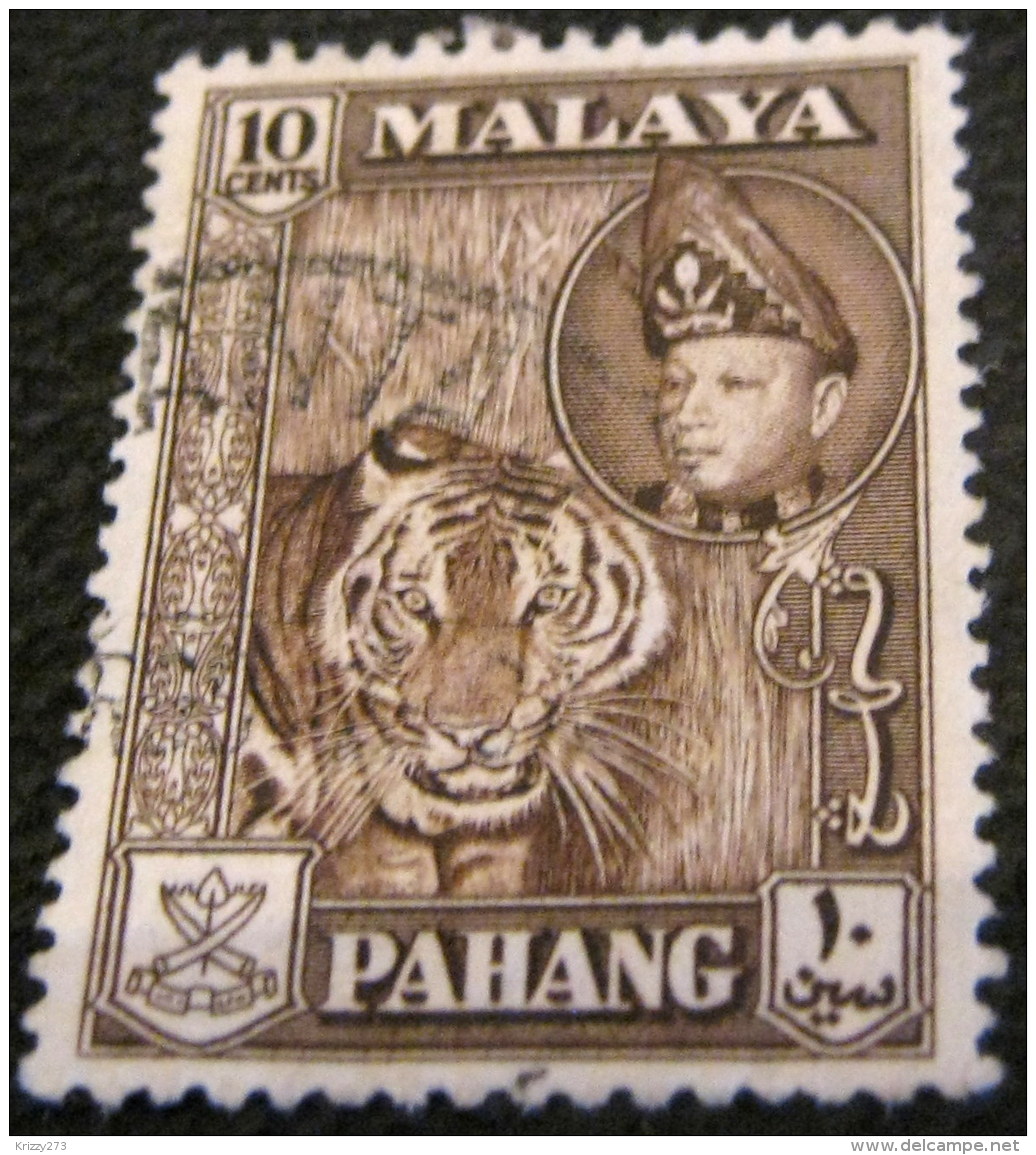 Pahang 1957 Sultan Abu Bakar Tiger 10c - Used - Pahang
