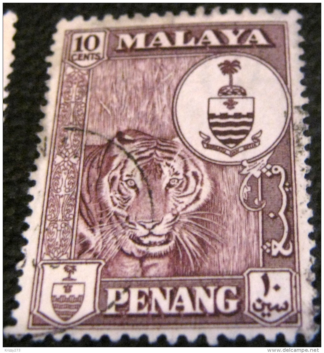 Penang 1960 Coat Of Arms And Tiger 10c - Used - Penang