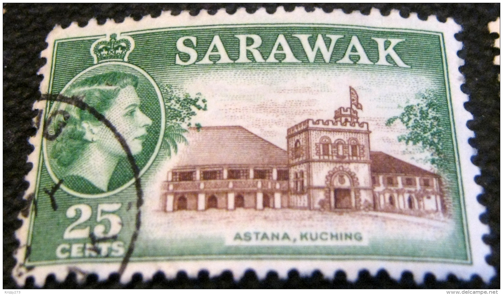 Sarawak 1955 Astana Kuching 25c - Used - Sarawak (...-1963)