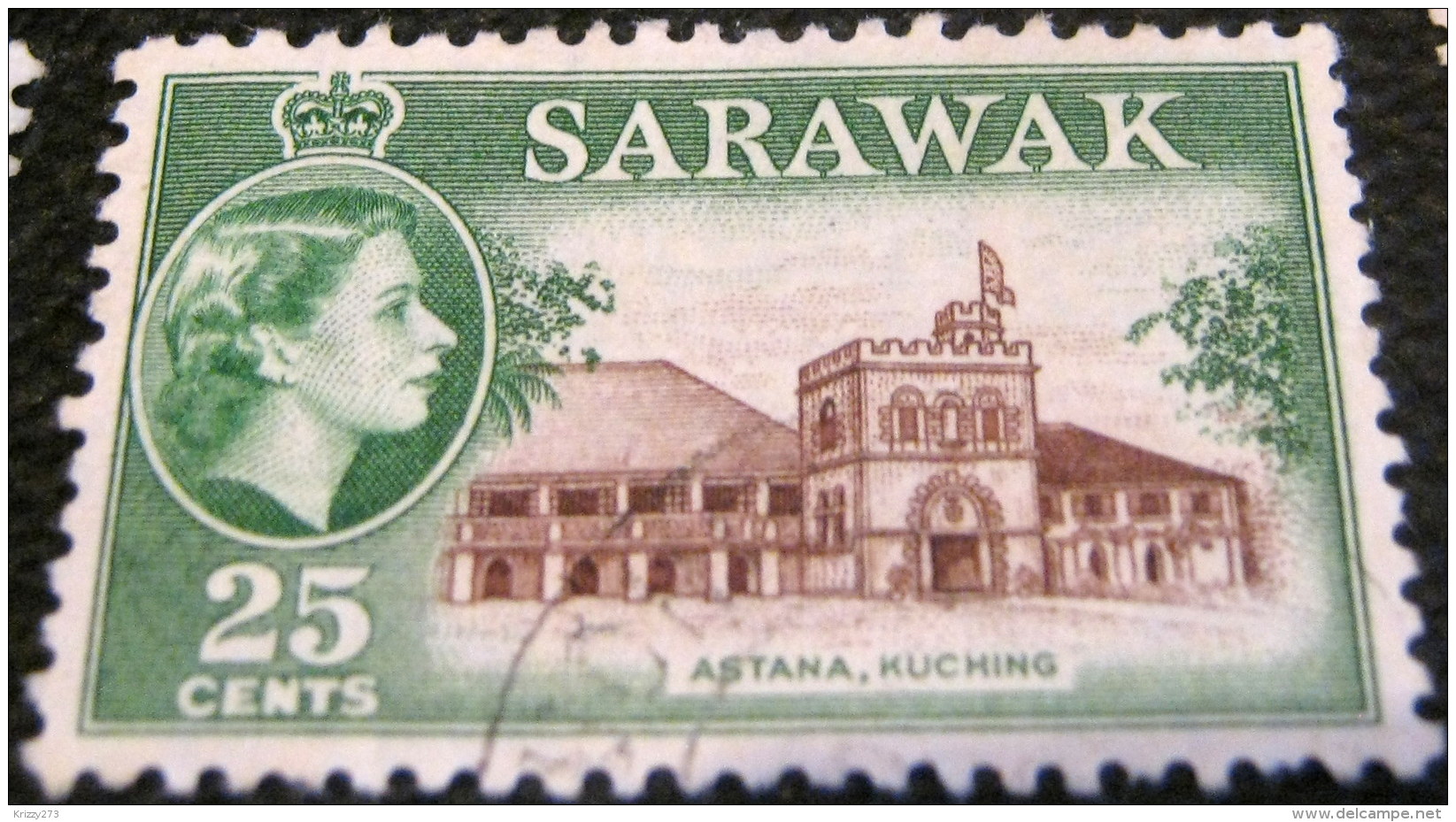 Sarawak 1955 Astana Kuching 25c - Used - Sarawak (...-1963)