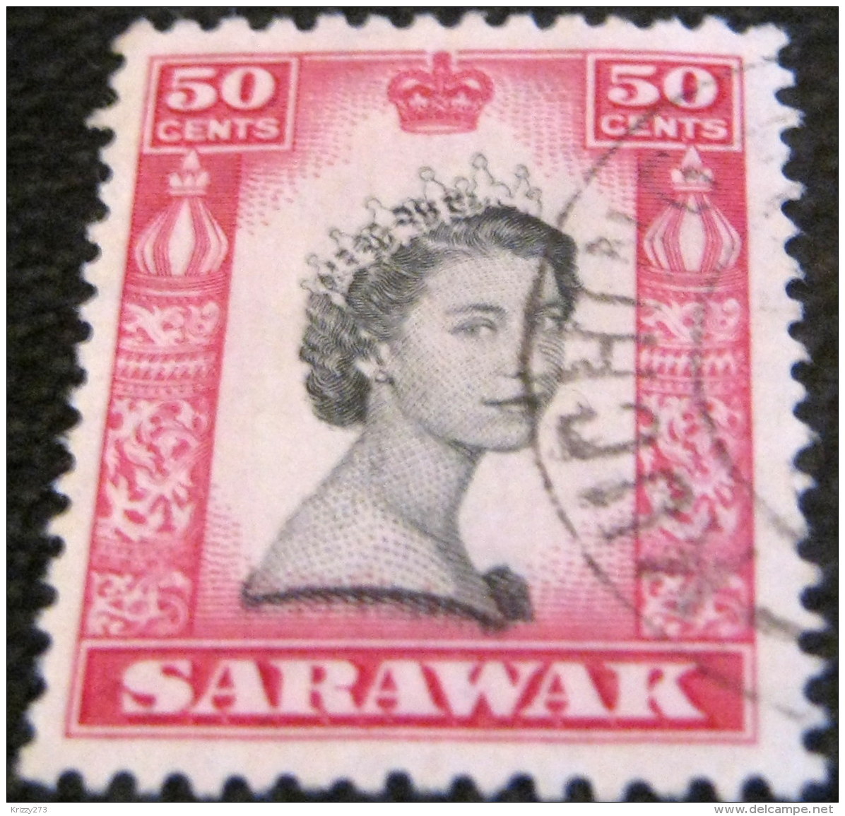 Sarawak 1955 Queen Elizabeth II 50c - Used - Sarawak (...-1963)