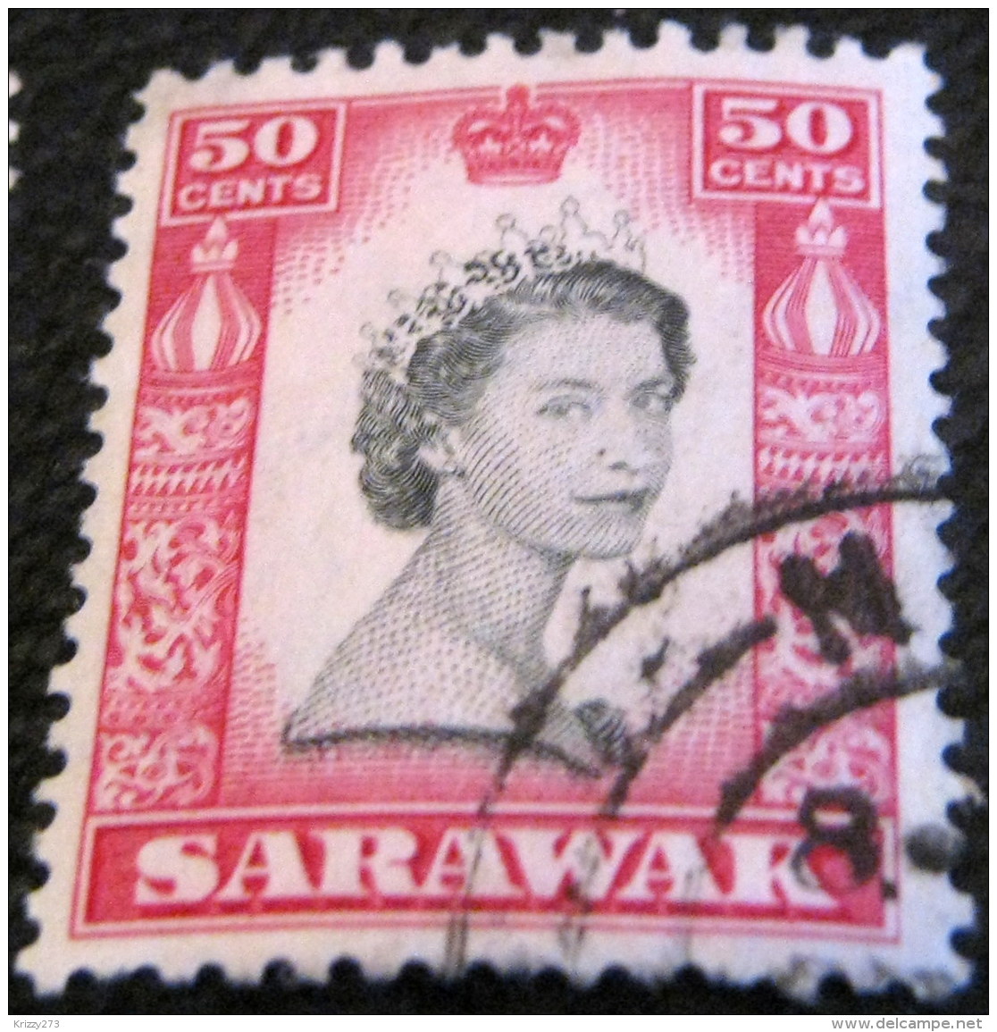 Sarawak 1955 Queen Elizabeth II 50c - Used - Sarawak (...-1963)