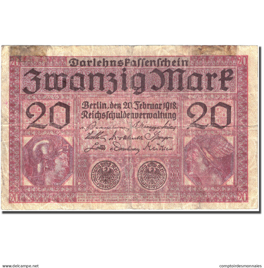 Billet, Allemagne, 20 Mark, 1918, 1918-02-20, KM:57, TB - 20 Mark