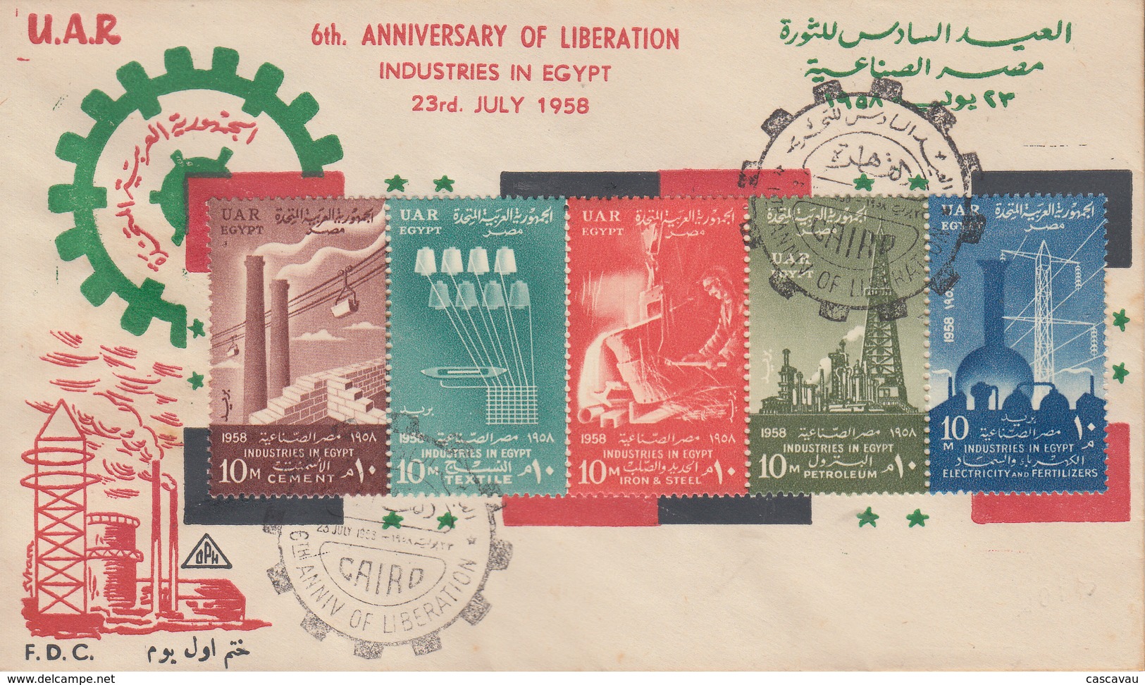 Enveloppe  FDC  1er  Jour   EGYPTE    Industries  Egyptiennes  1958 - Lettres & Documents