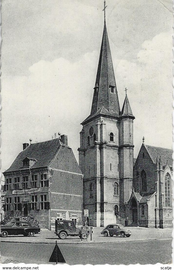 Bilzen    Kerk En Stadhuis   -    1959   Mooie Kaart  Naar  Windmühlegasse - Bilzen