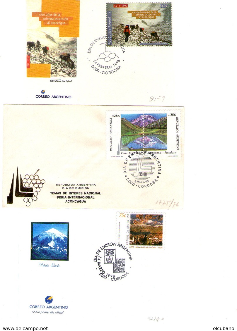 Argentina FDC Aconcagua Vulcano Volcan Larun - FDC