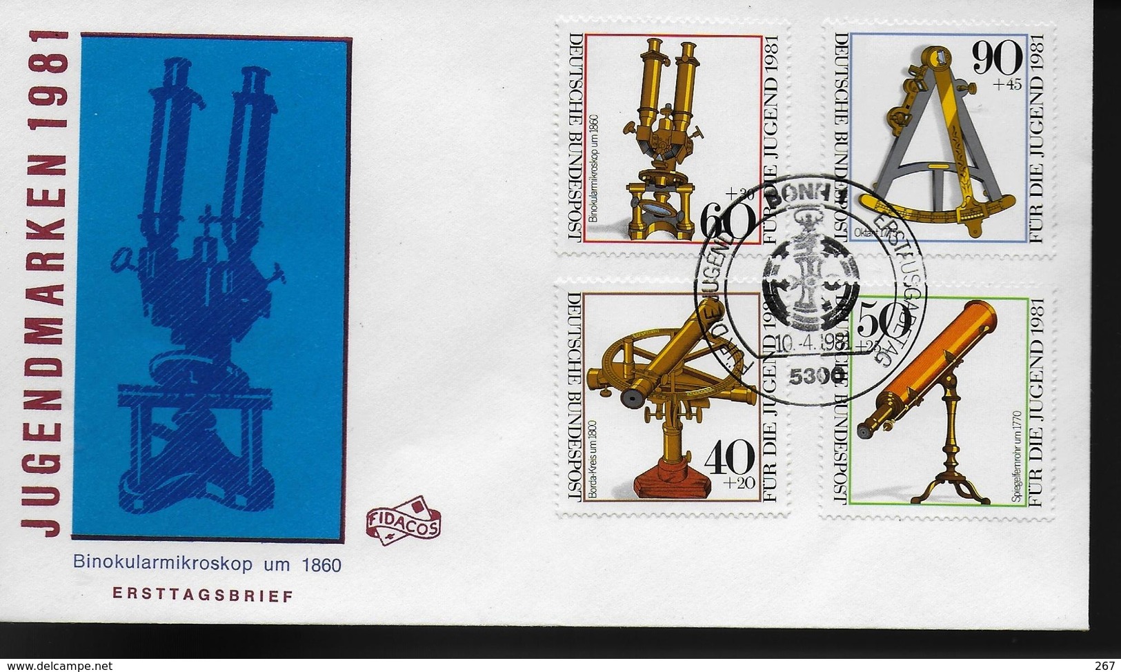 ALLEMAGNE  FDC 1981 Instruments D Optique Historiques Microscope - Astronomie