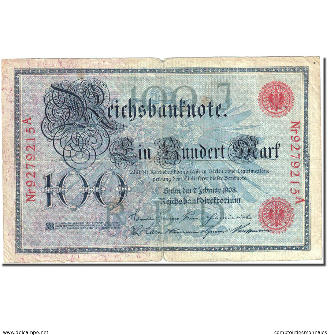 Billet, Allemagne, 100 Mark, 1908, 1908-02-07, KM:33a, TB - 100 Mark