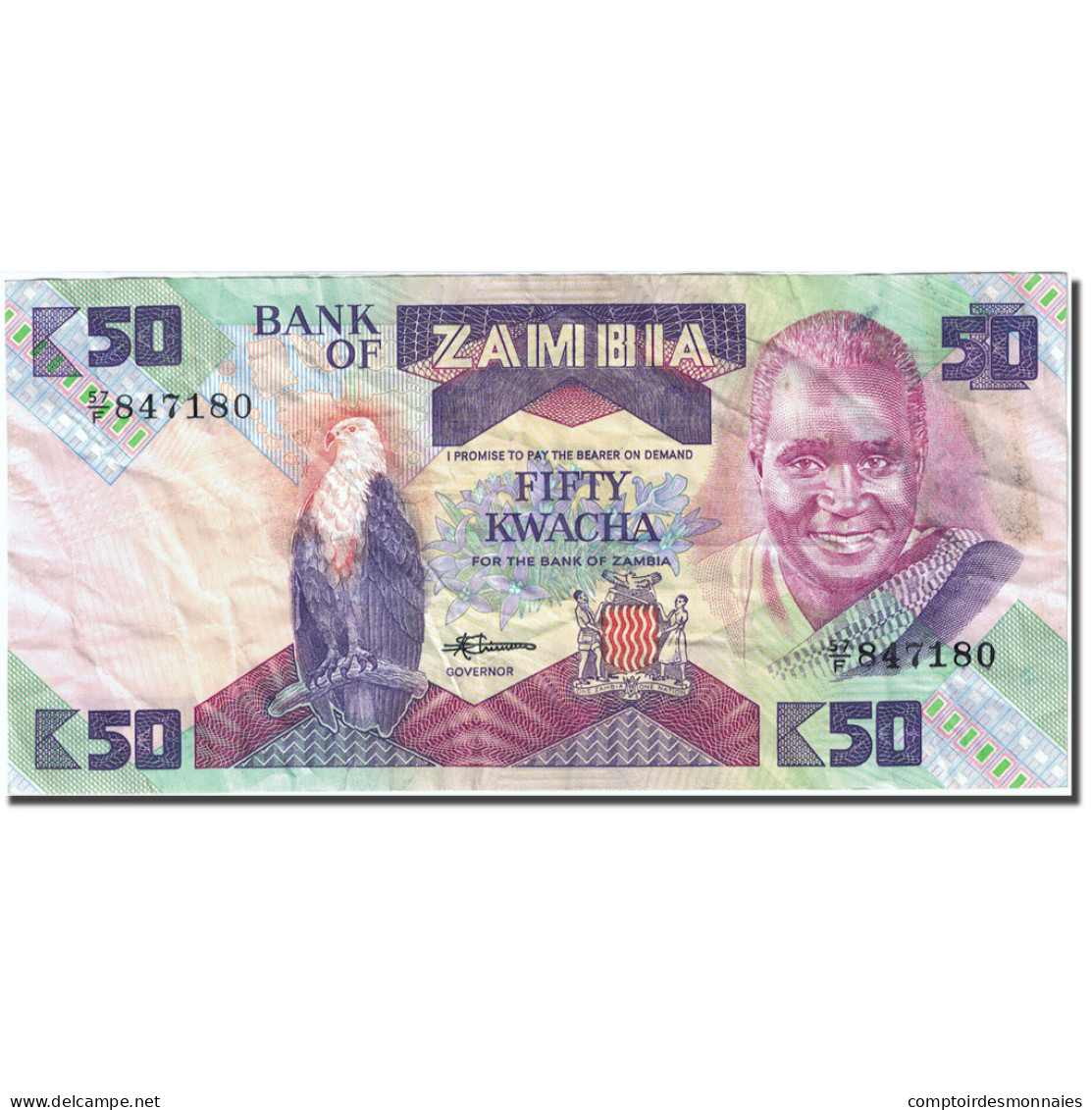 Billet, Zambie, 50 Kwacha, 1980-1986, Undated (1986-1988), KM:28a, TTB - Zambie