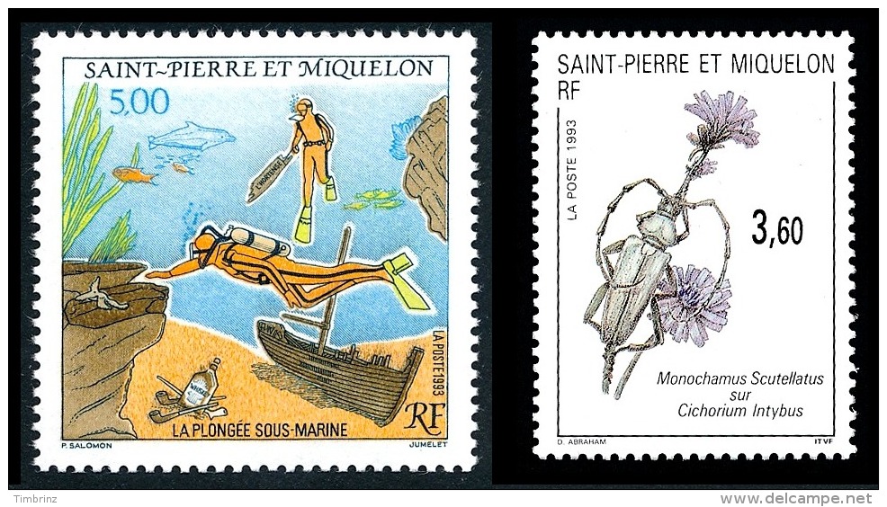 ST-PIERRE ET MIQUELON Année Complète 1993 - Yv. 572 à 591 ** MNH  Faciale= 11,24 EUR - 20 Timbres  ..Réf.SPM11465 - Komplette Jahrgänge