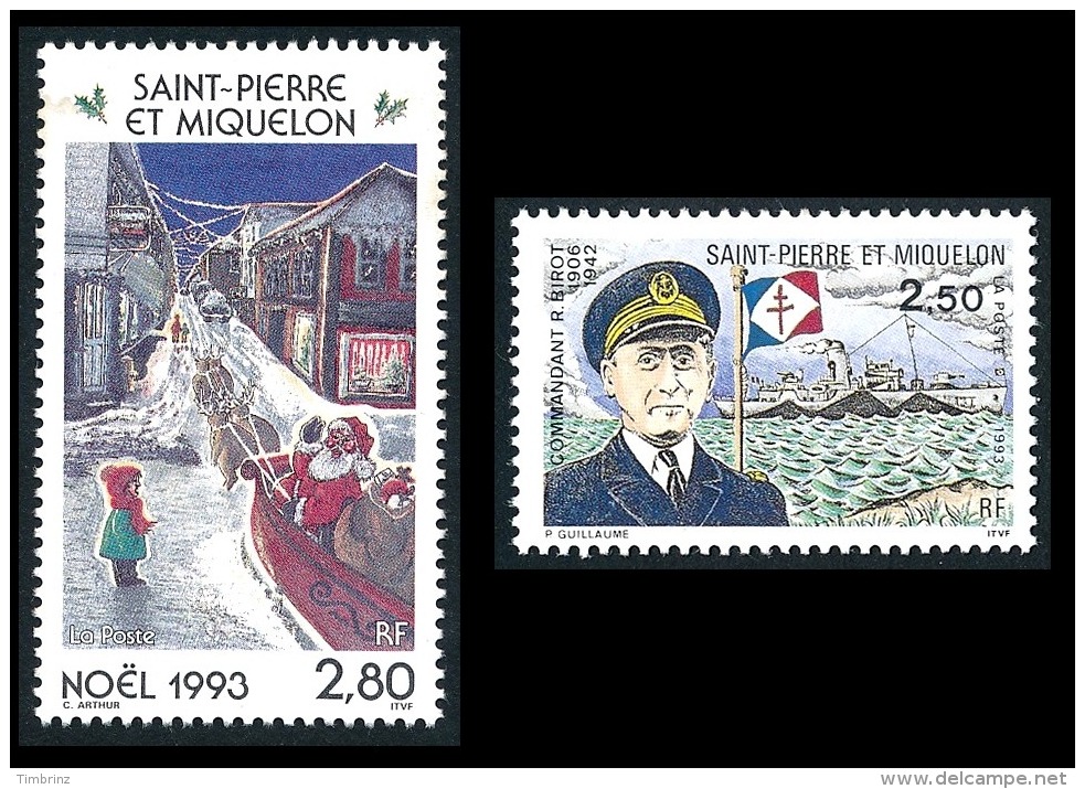 ST-PIERRE ET MIQUELON Année complète 1993 - Yv. 572 à 591 ** MNH  Faciale= 11,24 EUR - 20 timbres  ..Réf.SPM11465