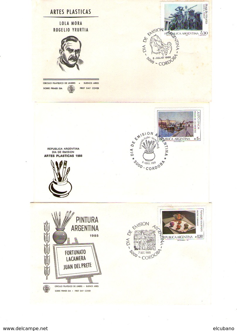 Argentina FDC Pittura E Arte Plastica Rogelio Yrurtia Fortunato Lacamera - FDC