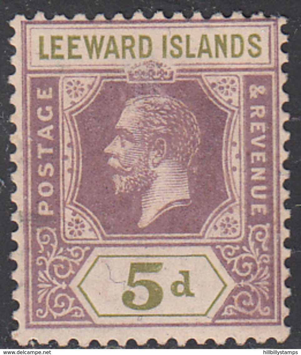 LEEWARD ISLANDS     SCOTT NO. 74   MINT HINGED     YEAR 1921     WMK-4 - Leeward  Islands