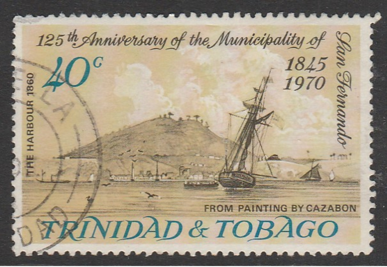 Trinidad & T 1970 The 125th Anniversary Of San Fernando 40c Multicoloured SW 204 O Used - Trinidad & Tobago (1962-...)