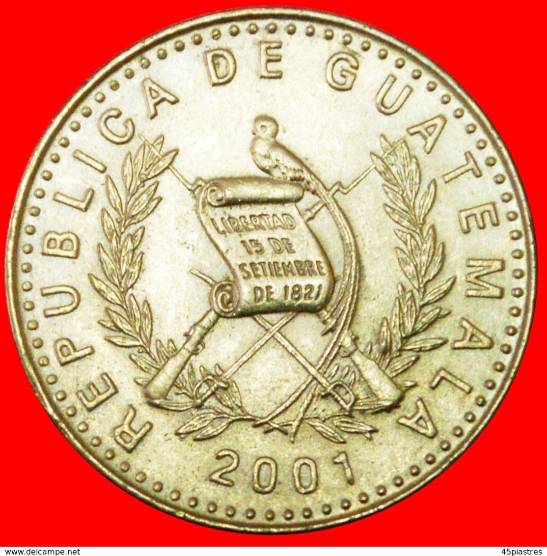 # DOVE (1998-2012): GUATEMALA ★ 1 QUETZAL 2001 MINT LUSTER! LOW START ★ NO RESERVE! - Guatemala