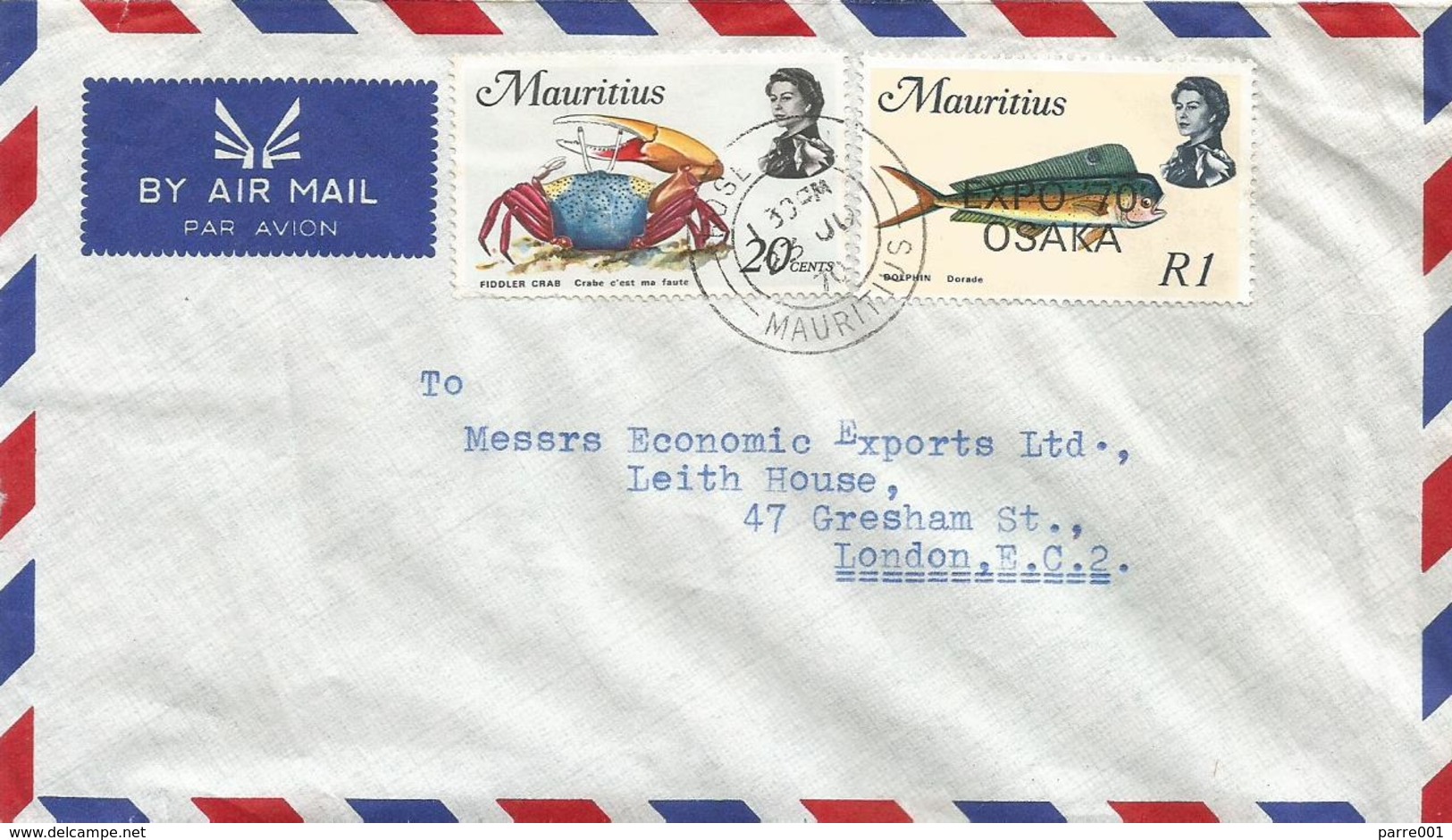 Mauritius 1970 Rose Hill World Expo Overprint Osaka Fiddler Crab Cover - 1970 – Osaka (Japan)