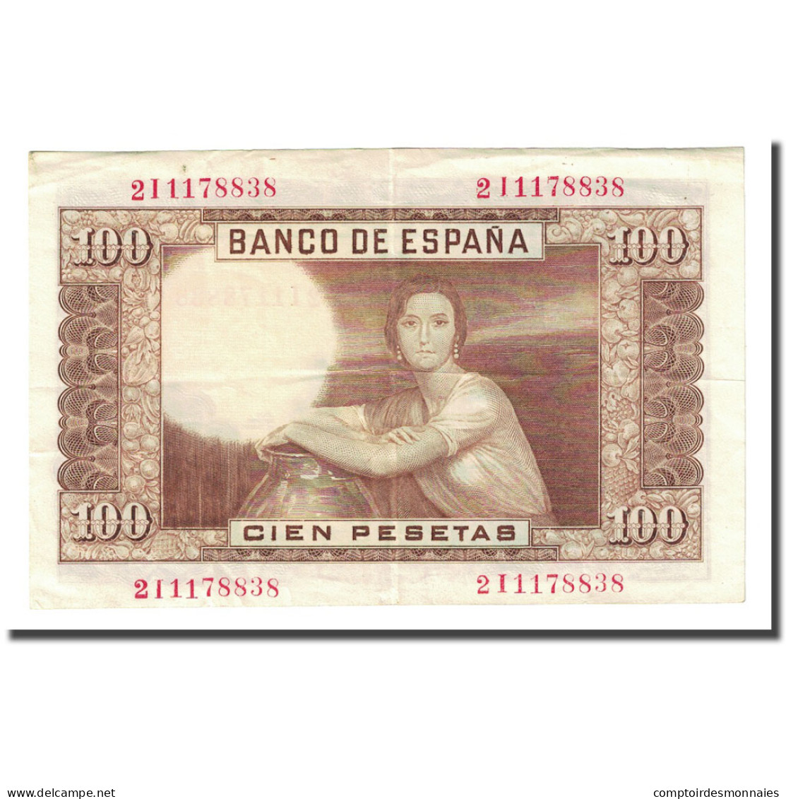 Billet, Espagne, 100 Pesetas, 1953-04-07, KM:145a, TTB - 100 Pesetas