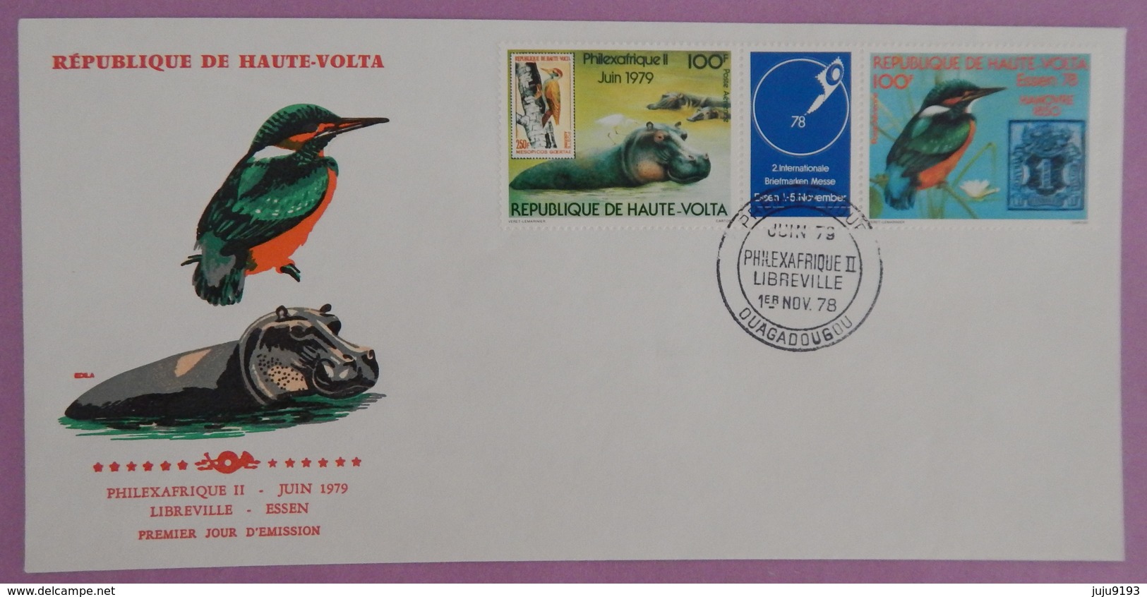 HAUTE VOLTA ENVELOPPE 1ER JOUR 01/11/1978 PA PHILEXAFRIQUE II RARE - Haute-Volta (1958-1984)